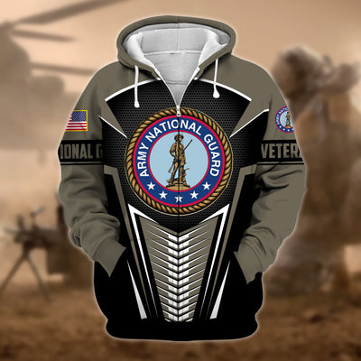 Premium Proudly Served US Veteran Zip Hoodie