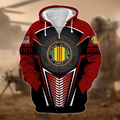 Premium Proudly Served US Veteran Zip Hoodie