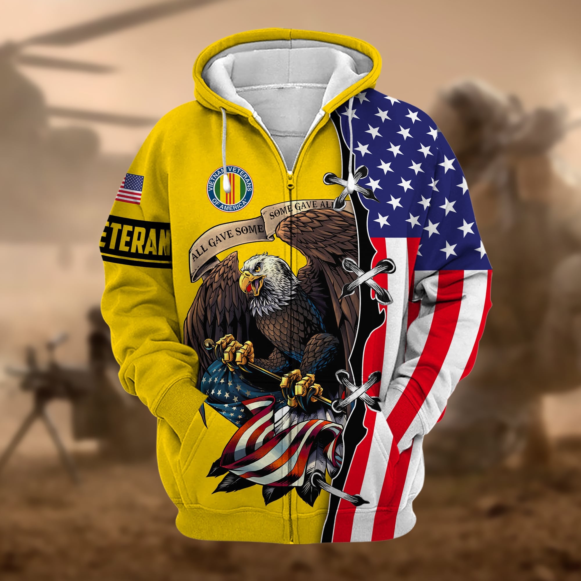 Premium US Veteran Zip Hoodie