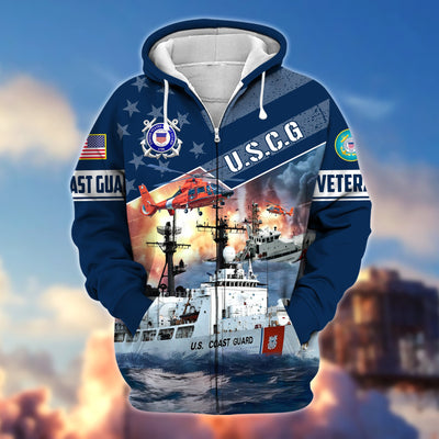 Premium Multiple Military Services US Veteran Zip Hoodie