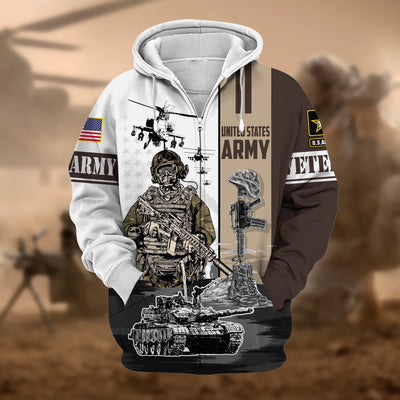 Premium Honoring All Who Served US Veteran Zip Hoodie