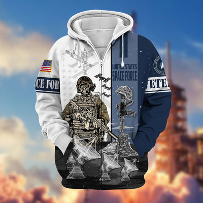 Premium Honoring All Who Served US Veteran Zip Hoodie