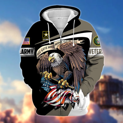 Premium Eagle US Veteran Zip Hoodie