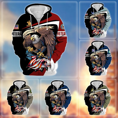 Premium Eagle US Veteran Zip Hoodie