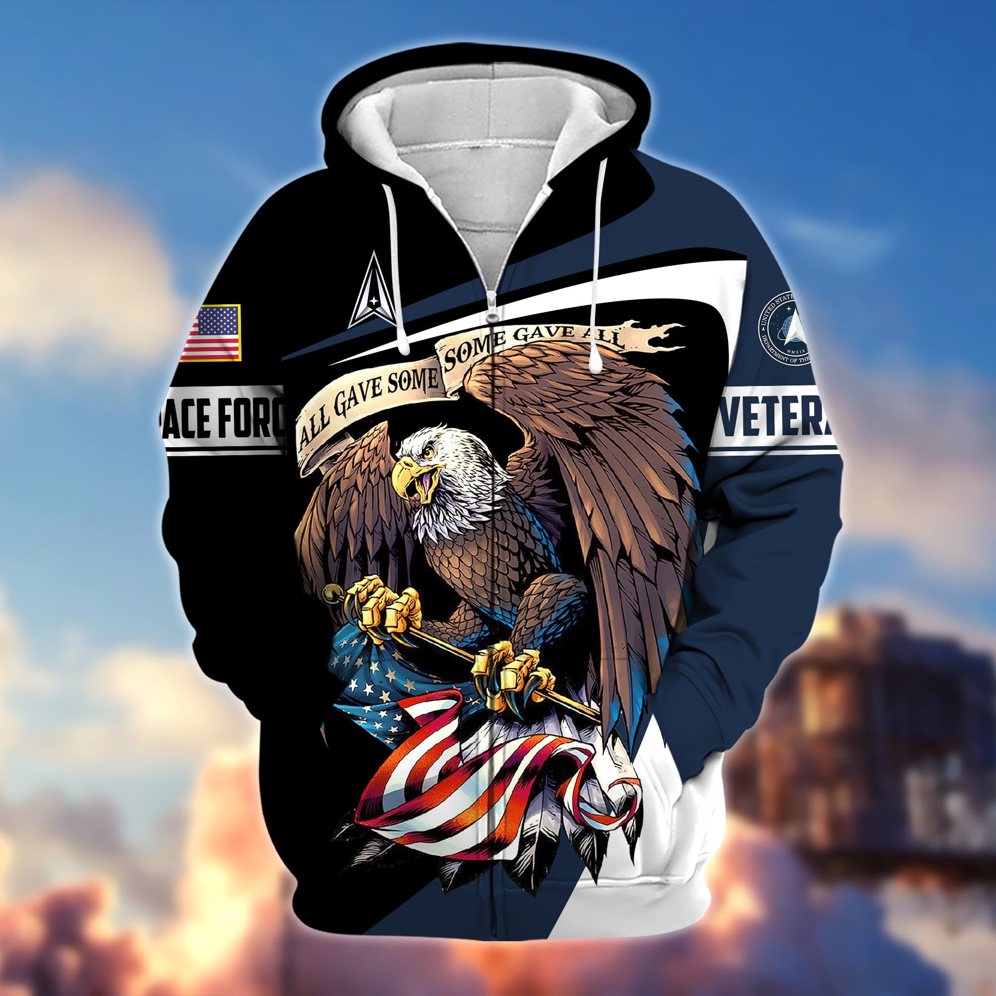 Premium Eagle US Veteran Zip Hoodie