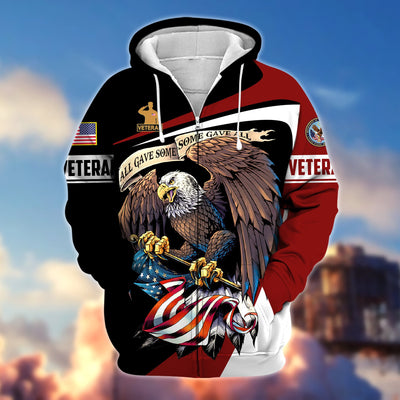 Premium Eagle US Veteran Zip Hoodie
