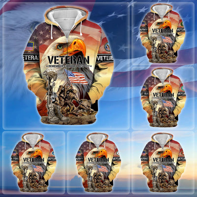 Premium Honoring All Who Served US Veteran Zip Hoodie