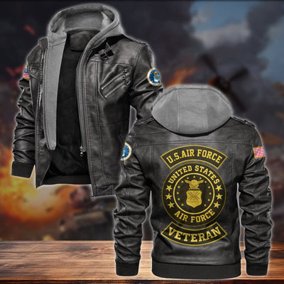 Premium Honoring All Who Served US Veteran Leather Jacket