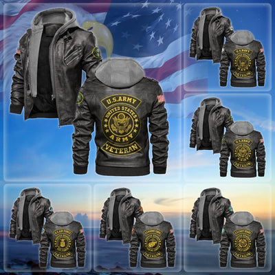 Premium Honoring All Who Served US Veteran Leather Jacket