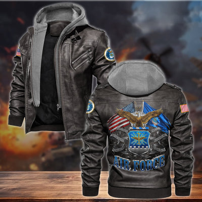 Premium Proudly Served US Veteran Leather Jacket