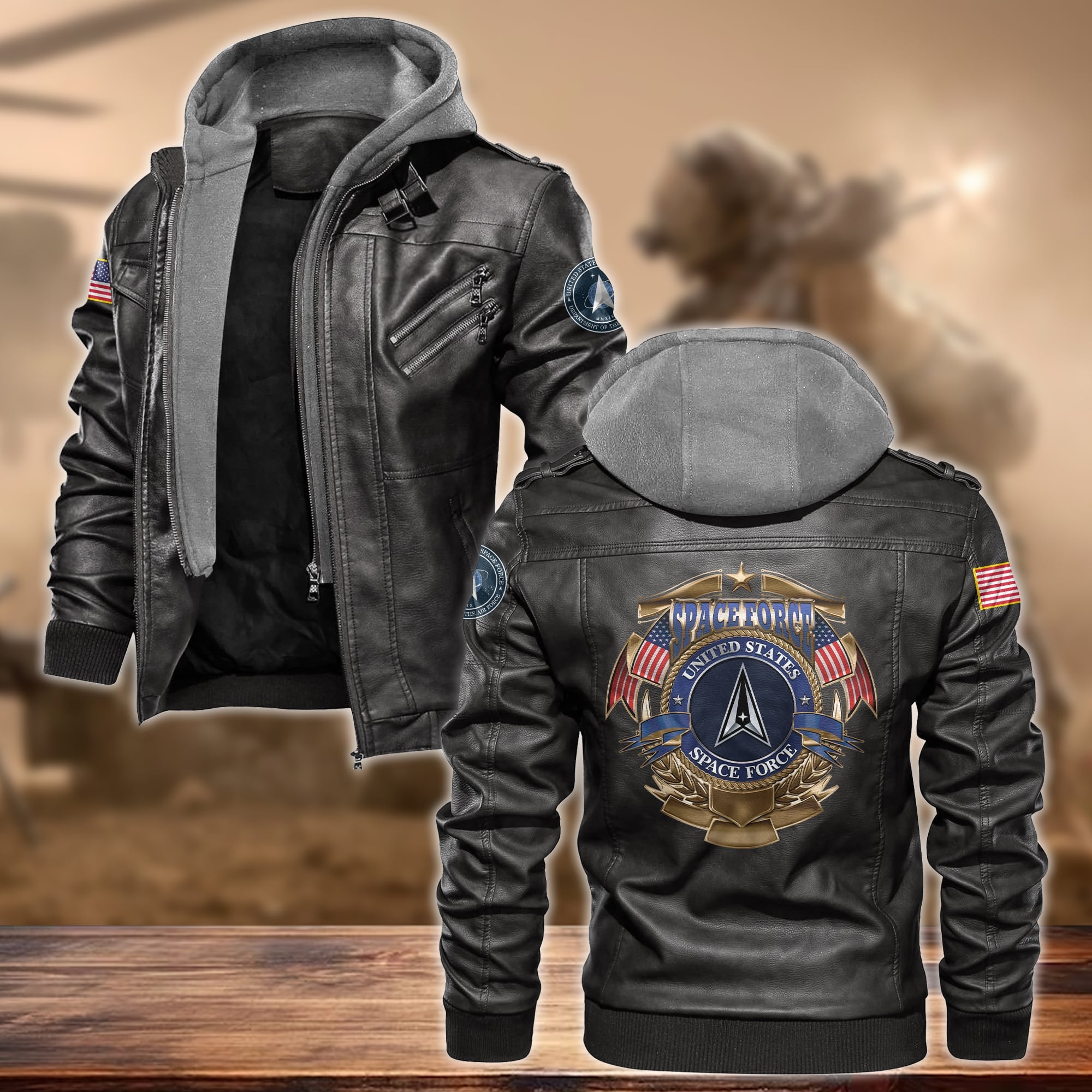 Premium Multiple US Military Services US Veteran Leather Jacket