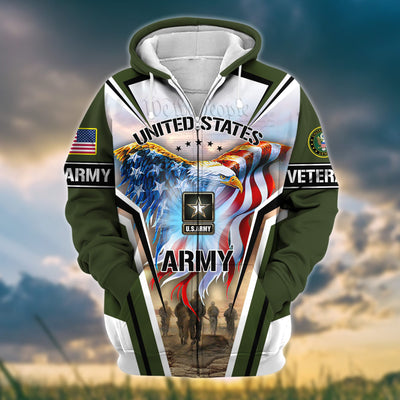 Premium Honoring All Who Served US Veteran Zip Hoodie