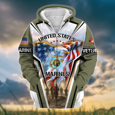 Premium Honoring All Who Served US Veteran Zip Hoodie