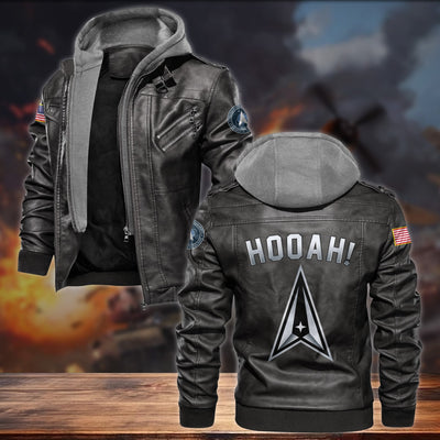 Premium HOOAH! US Veteran Leather Jacket