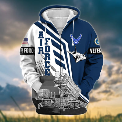 Premium Honoring All Who Served US Veteran Zip Hoodie