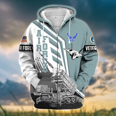 Premium Honoring All Who Served US Veteran Zip Hoodie