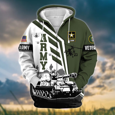 Premium Honoring All Who Served US Veteran Zip Hoodie