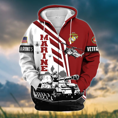 Premium Honoring All Who Served US Veteran Zip Hoodie