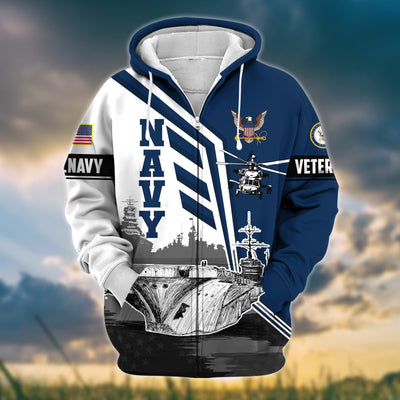 Premium Honoring All Who Served US Veteran Zip Hoodie