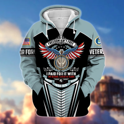 Premium Freedom Is Not Free US Veteran Zip Hoodie