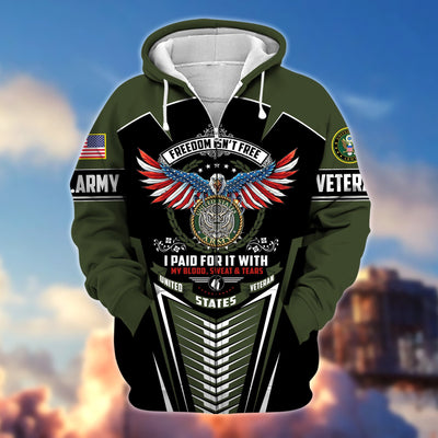 Premium Freedom Is Not Free US Veteran Zip Hoodie