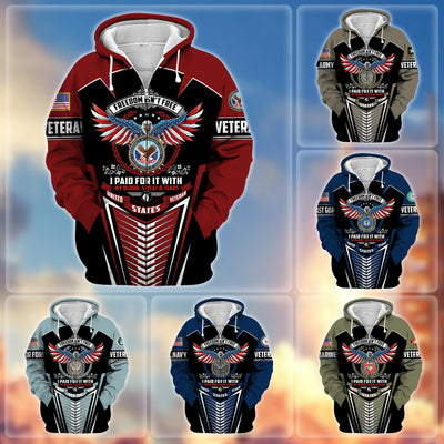 Premium Freedom Is Not Free US Veteran Zip Hoodie