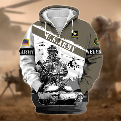 Premium Honoring All Who Served US Veteran Zip Hoodie