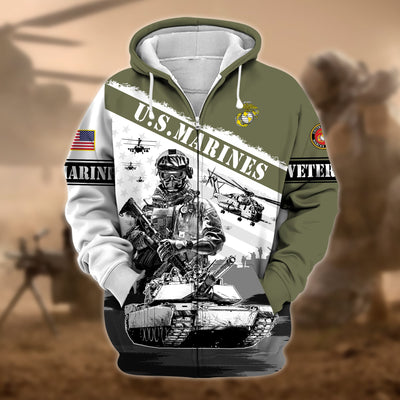 Premium Honoring All Who Served US Veteran Zip Hoodie