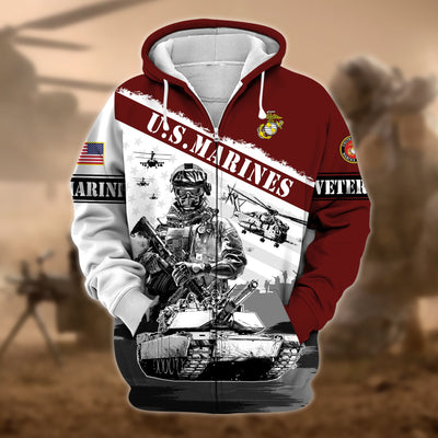 Premium Honoring All Who Served US Veteran Zip Hoodie