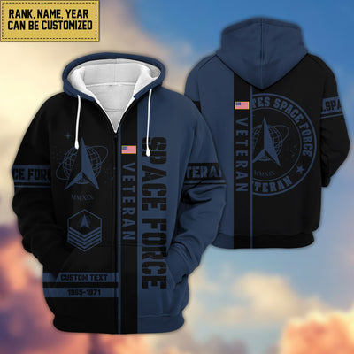 Premium Personalized Proudly Served US Veteran Zip Hoodie