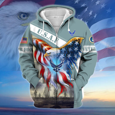 Premium American Pride US Veteran Zip Hoodie