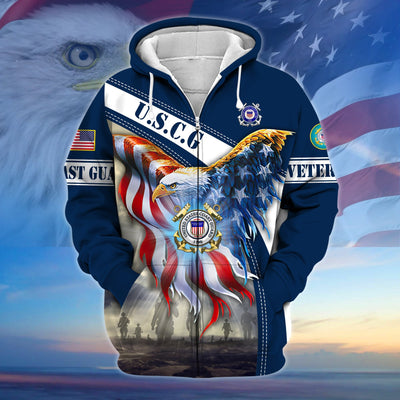 Premium American Pride US Veteran Zip Hoodie