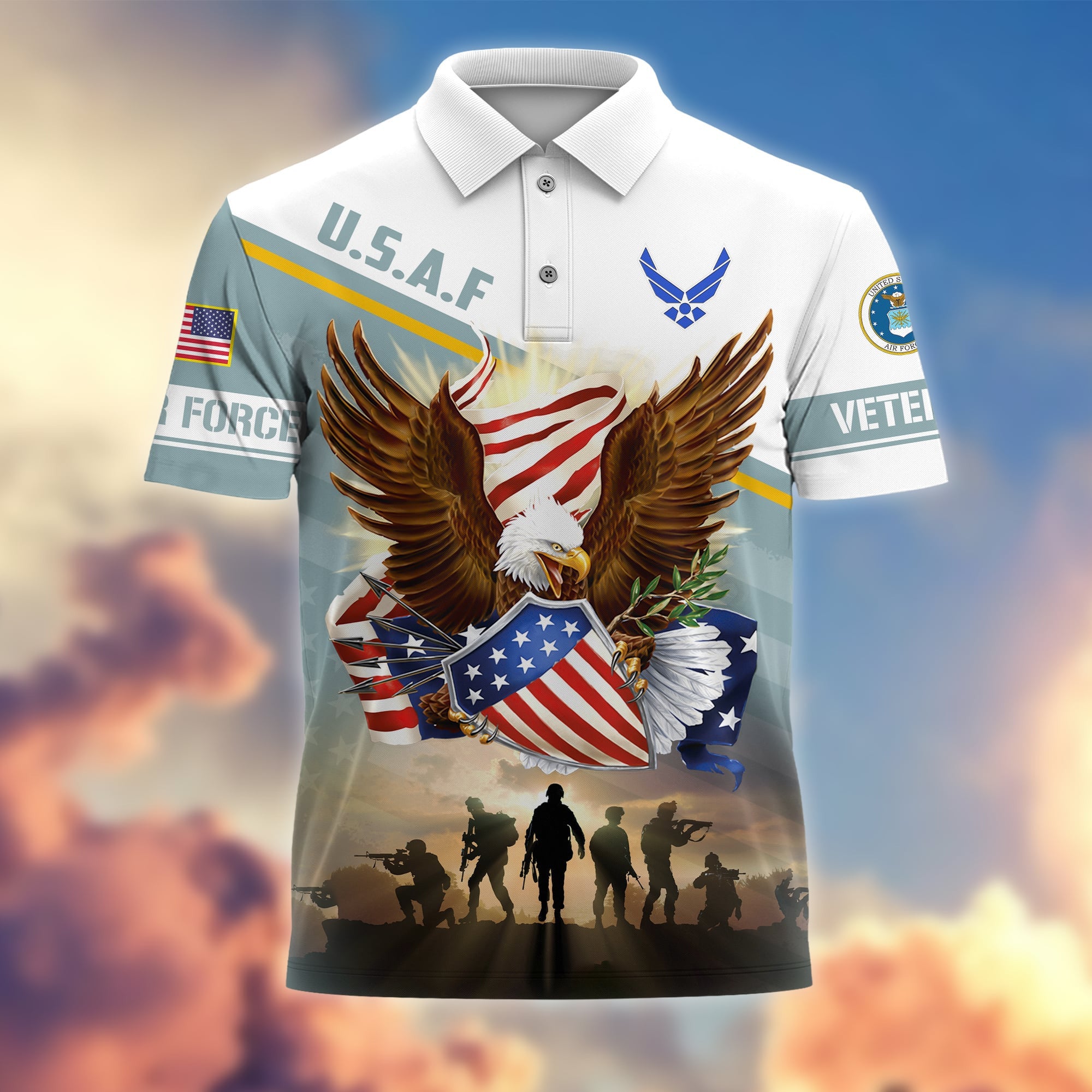 Premium Proudly Served US Veterans Polo Shirt