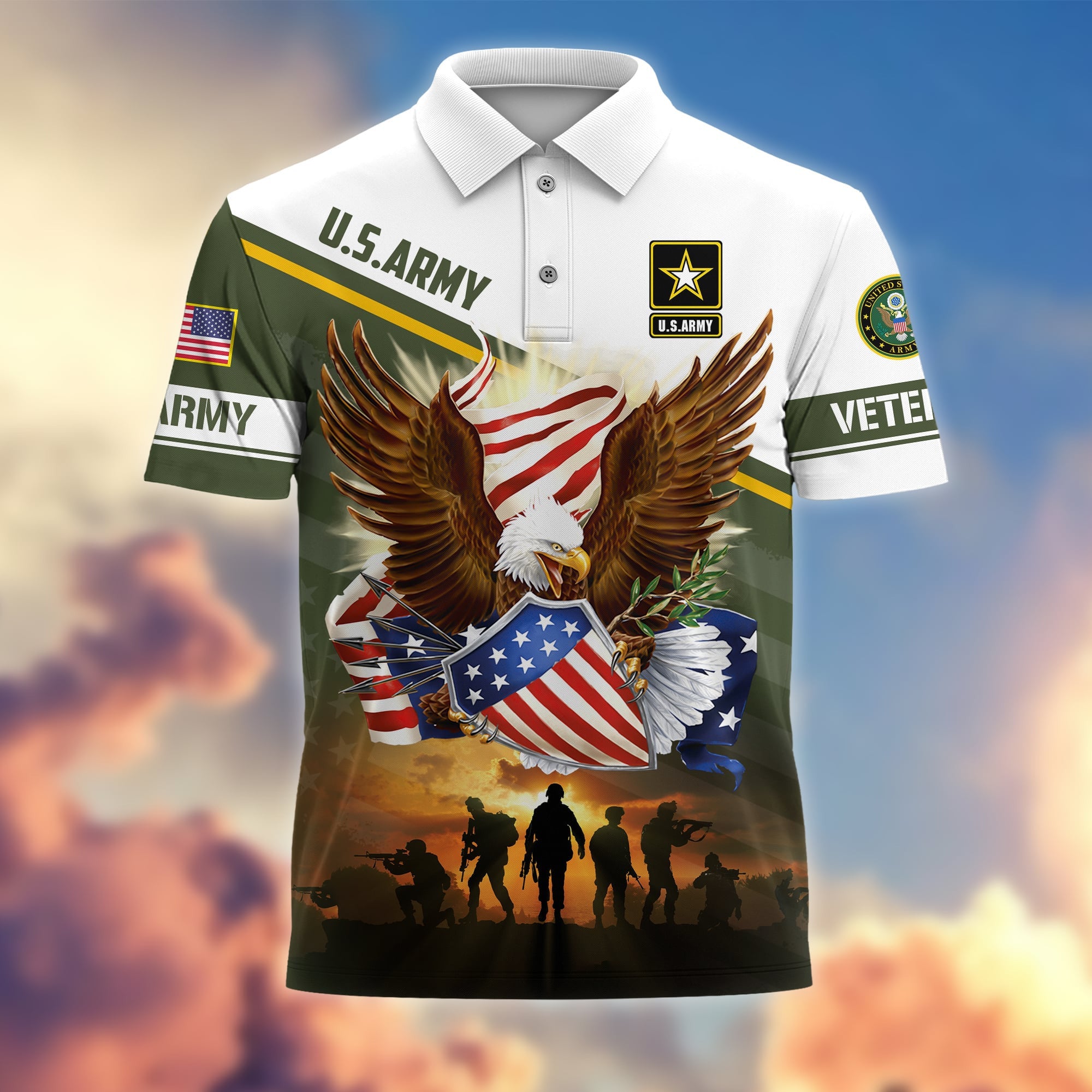 Premium Proudly Served US Veterans Polo Shirt