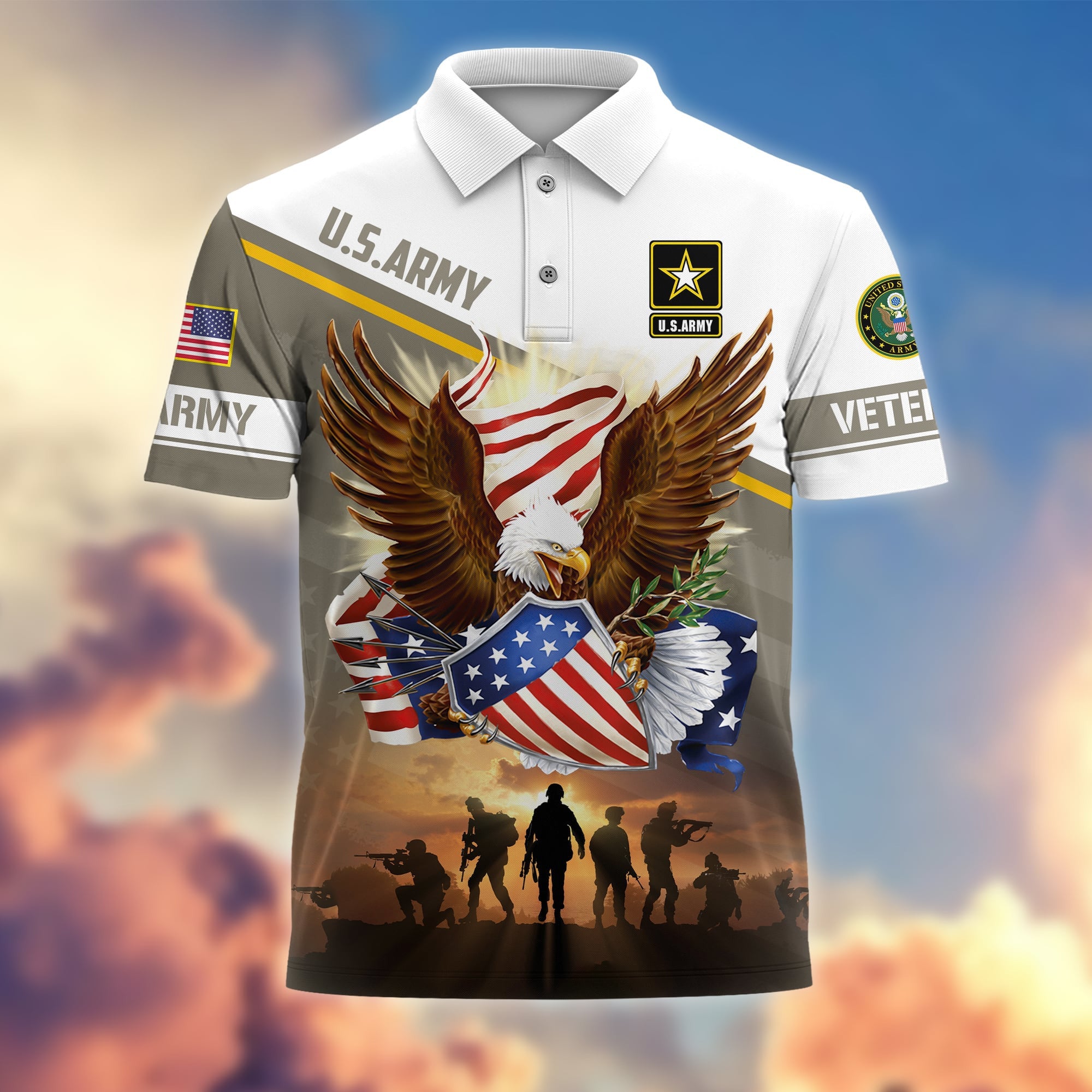 Premium Proudly Served US Veterans Polo Shirt