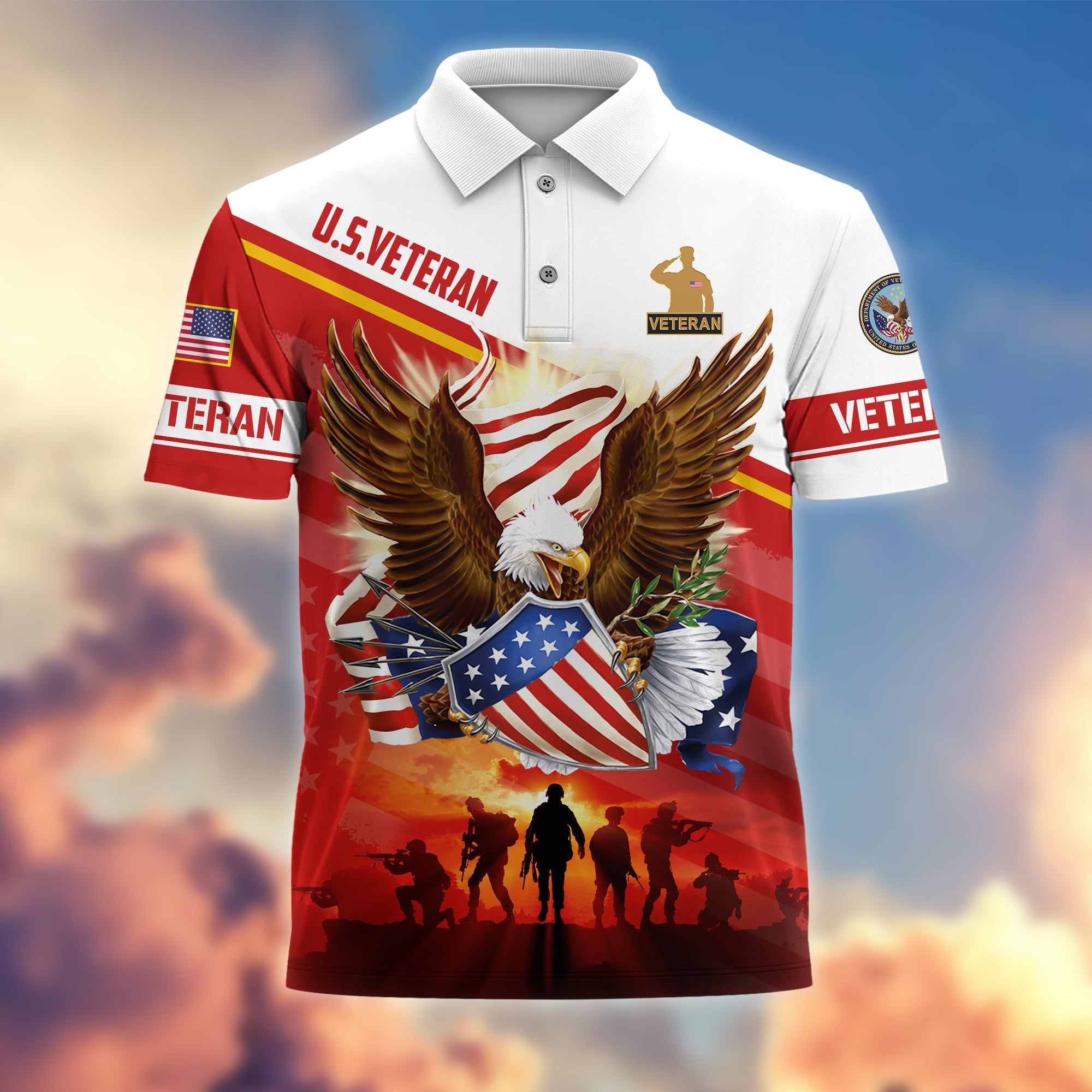 Premium Proudly Served US Veterans Polo Shirt