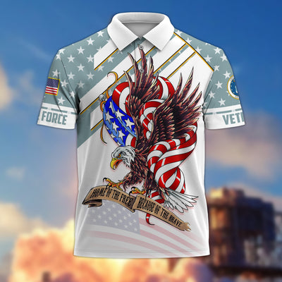 Premium Home Of The Free Becase Of The Brave US Veterans Polo Shirt