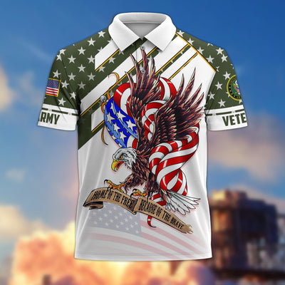 Premium Home Of The Free Becase Of The Brave US Veterans Polo Shirt