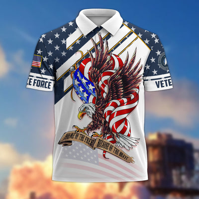 Premium Home Of The Free Becase Of The Brave US Veterans Polo Shirt