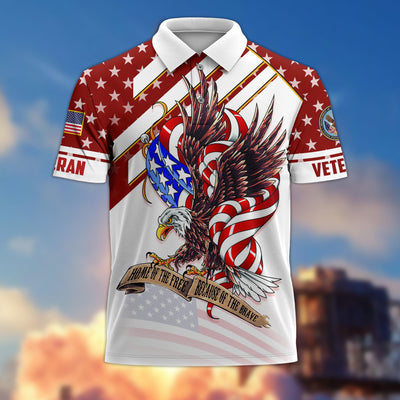 Premium Home Of The Free Becase Of The Brave US Veterans Polo Shirt