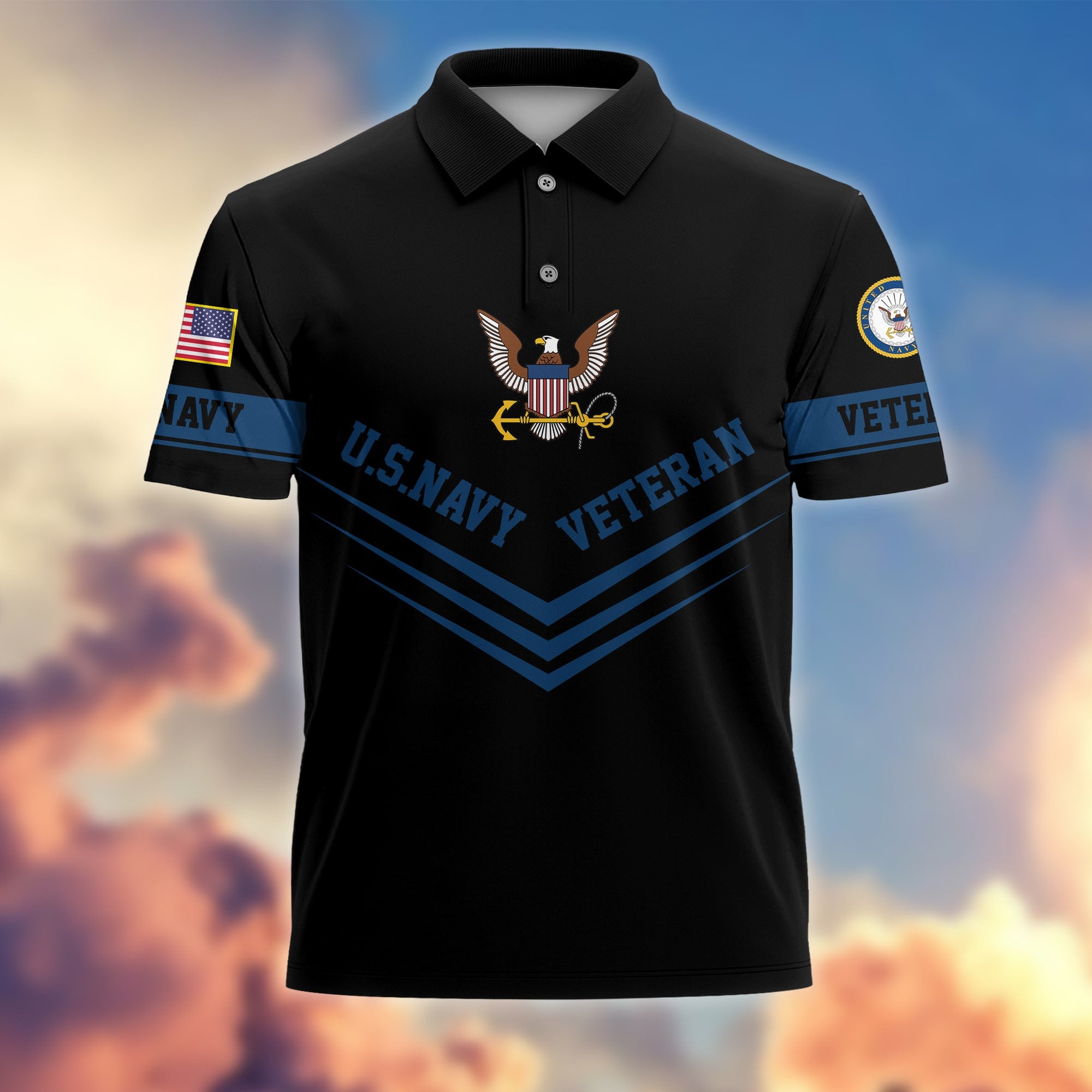 Premium Multiservice US Veterans Polo Shirt