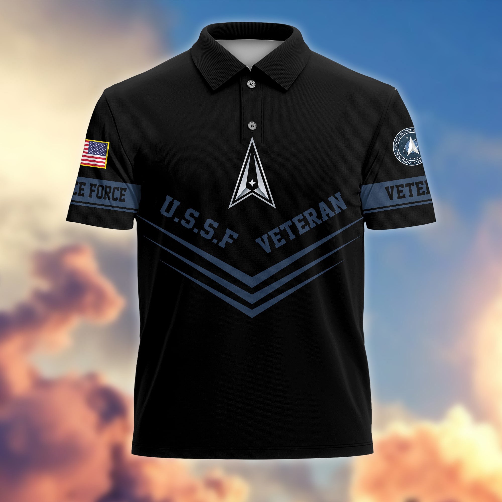 Premium Multiservice US Veterans Polo Shirt