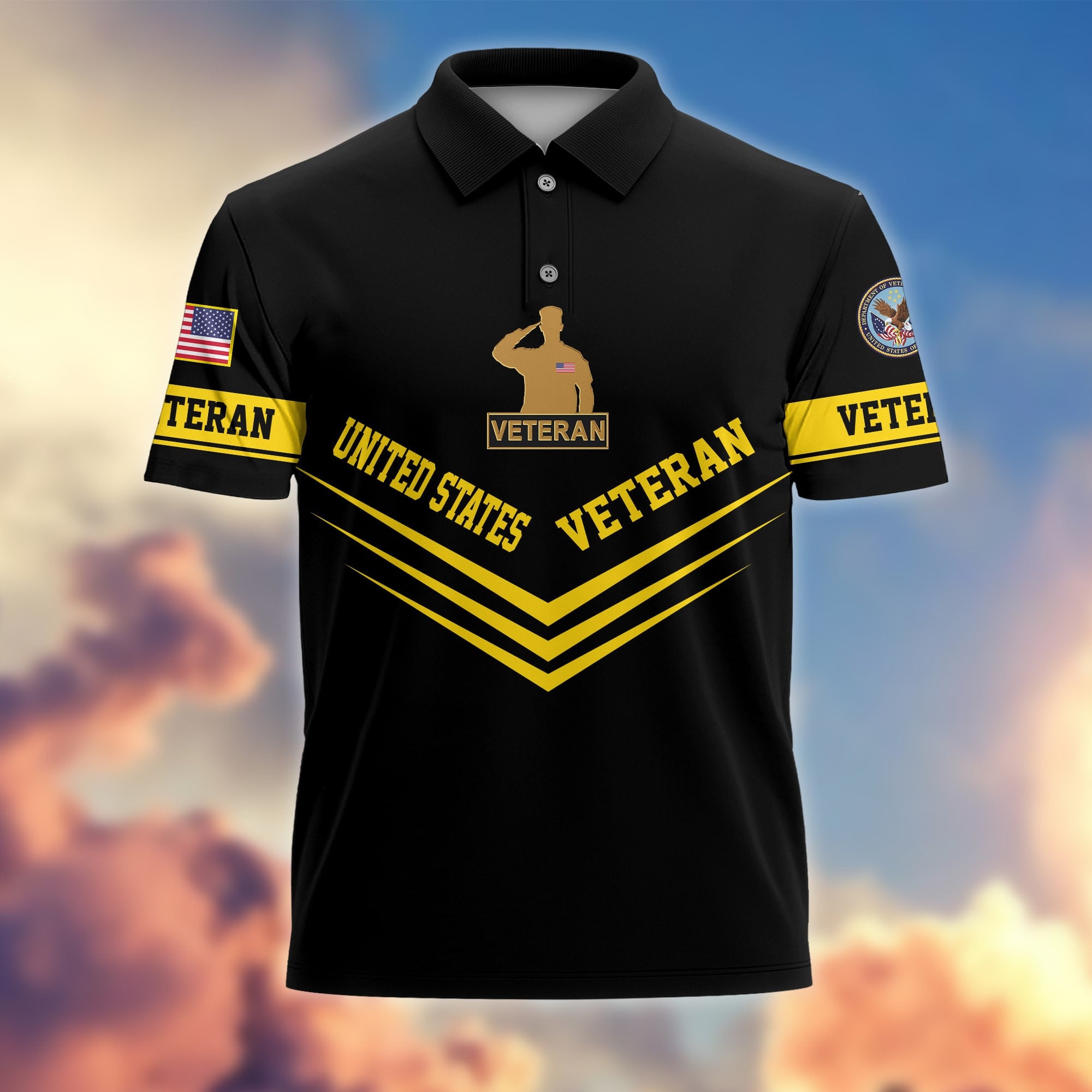 Premium Multiservice US Veterans Polo Shirt