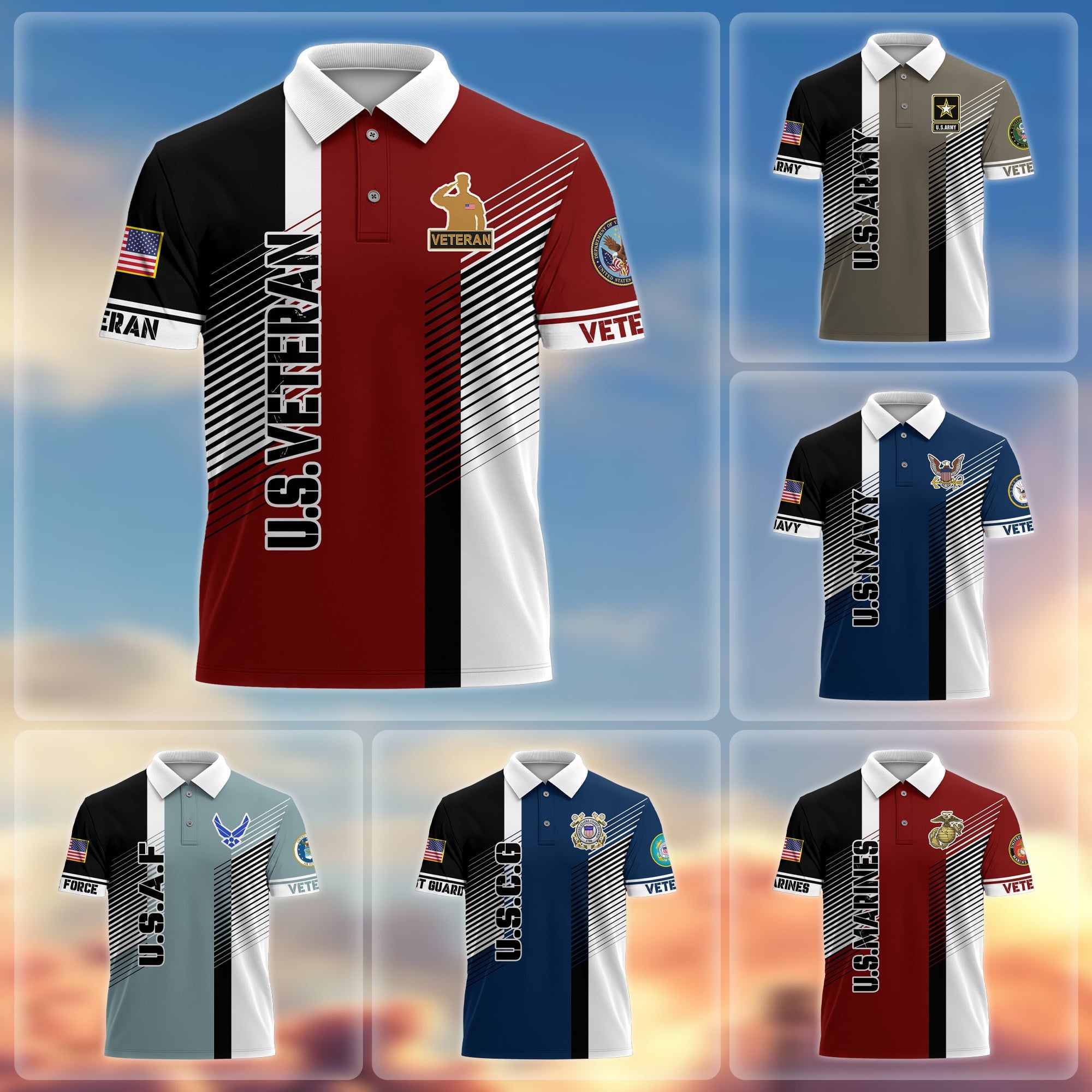 Premium Proudly Served US Veterans Polo Shirt