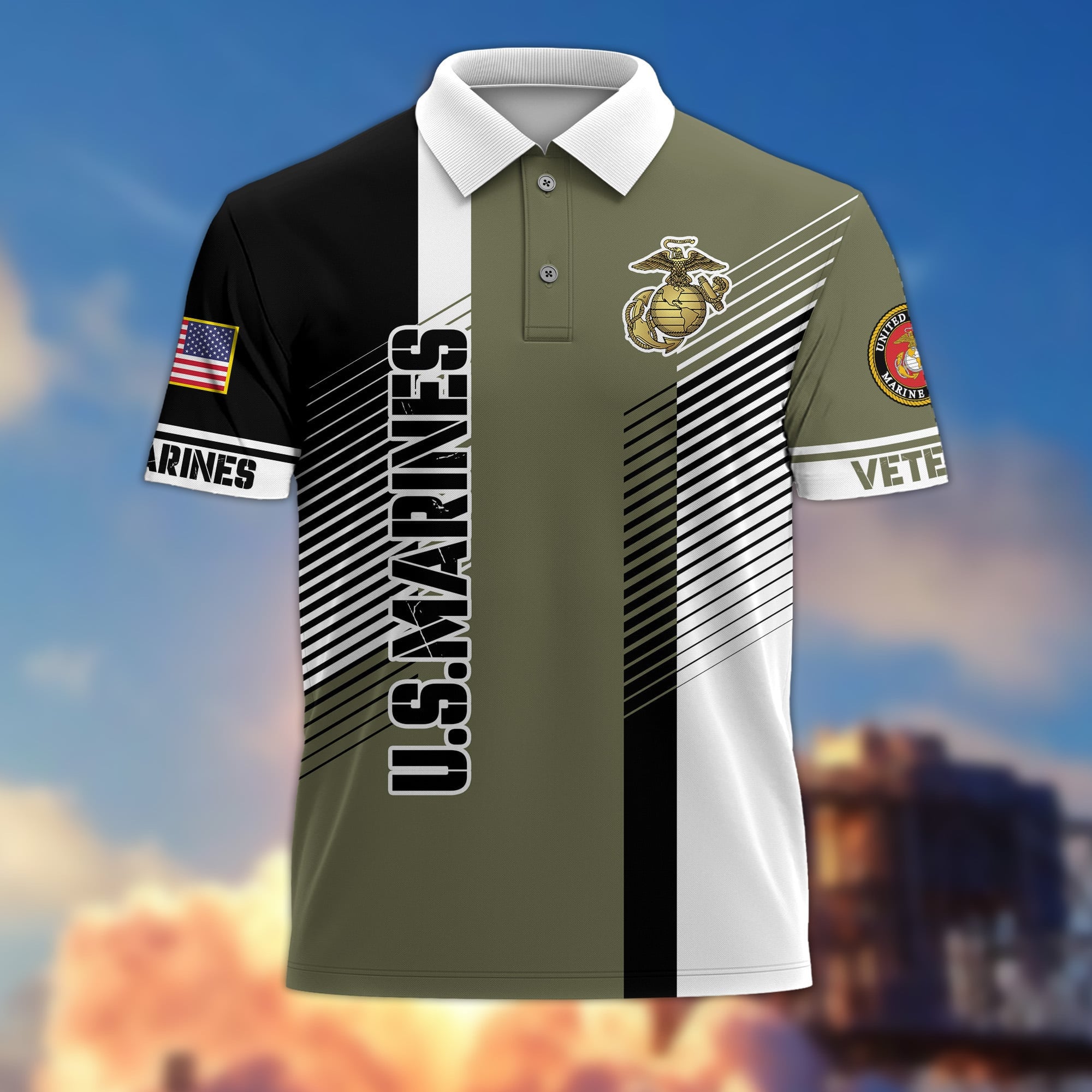 Premium Proudly Served US Veterans Polo Shirt