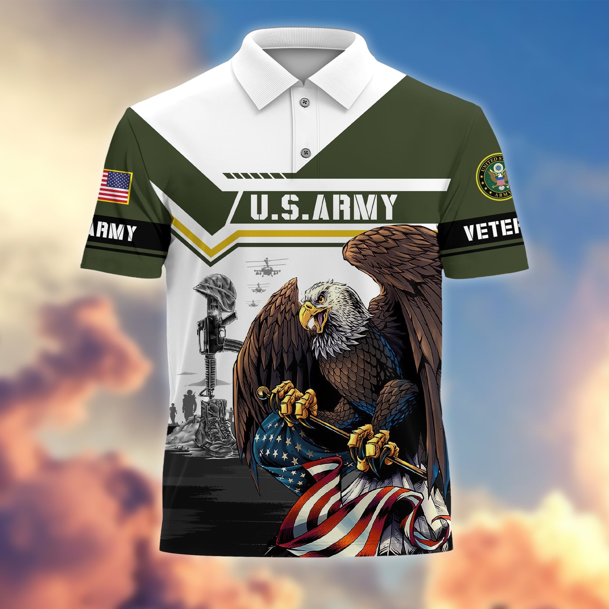 Premium Honoring All Who Served US Veterans Polo Shirt