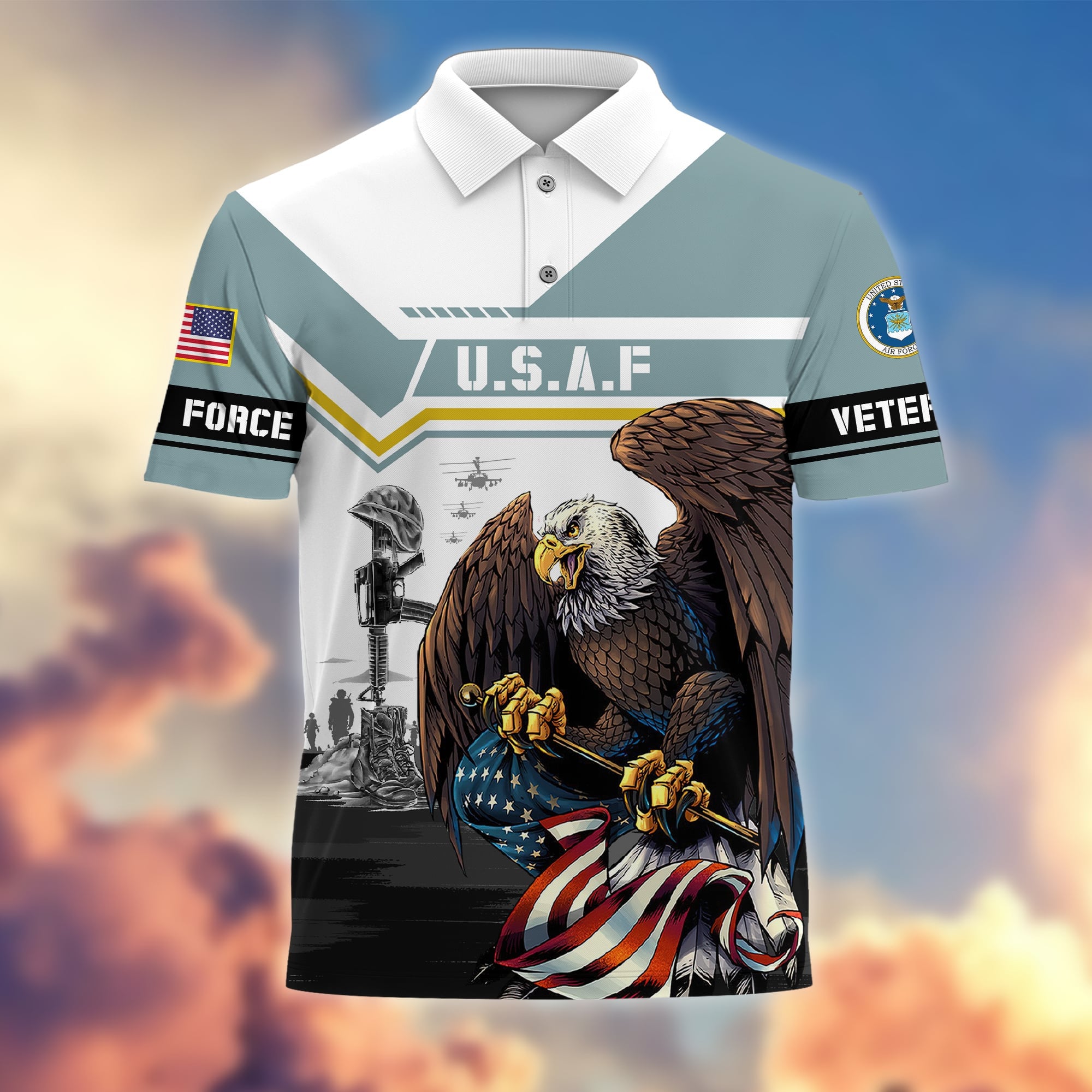 Premium Honoring All Who Served US Veterans Polo Shirt