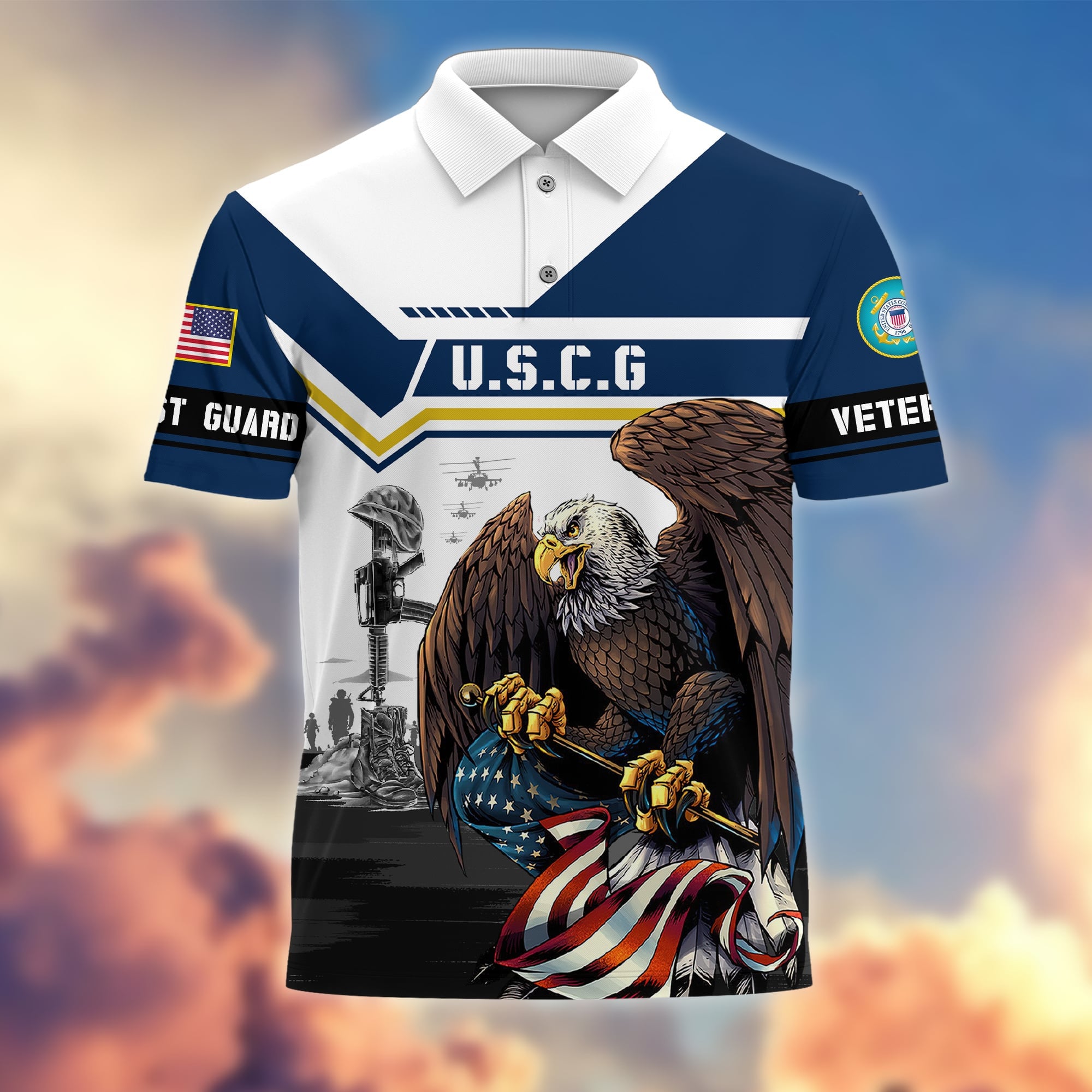 Premium Honoring All Who Served US Veterans Polo Shirt