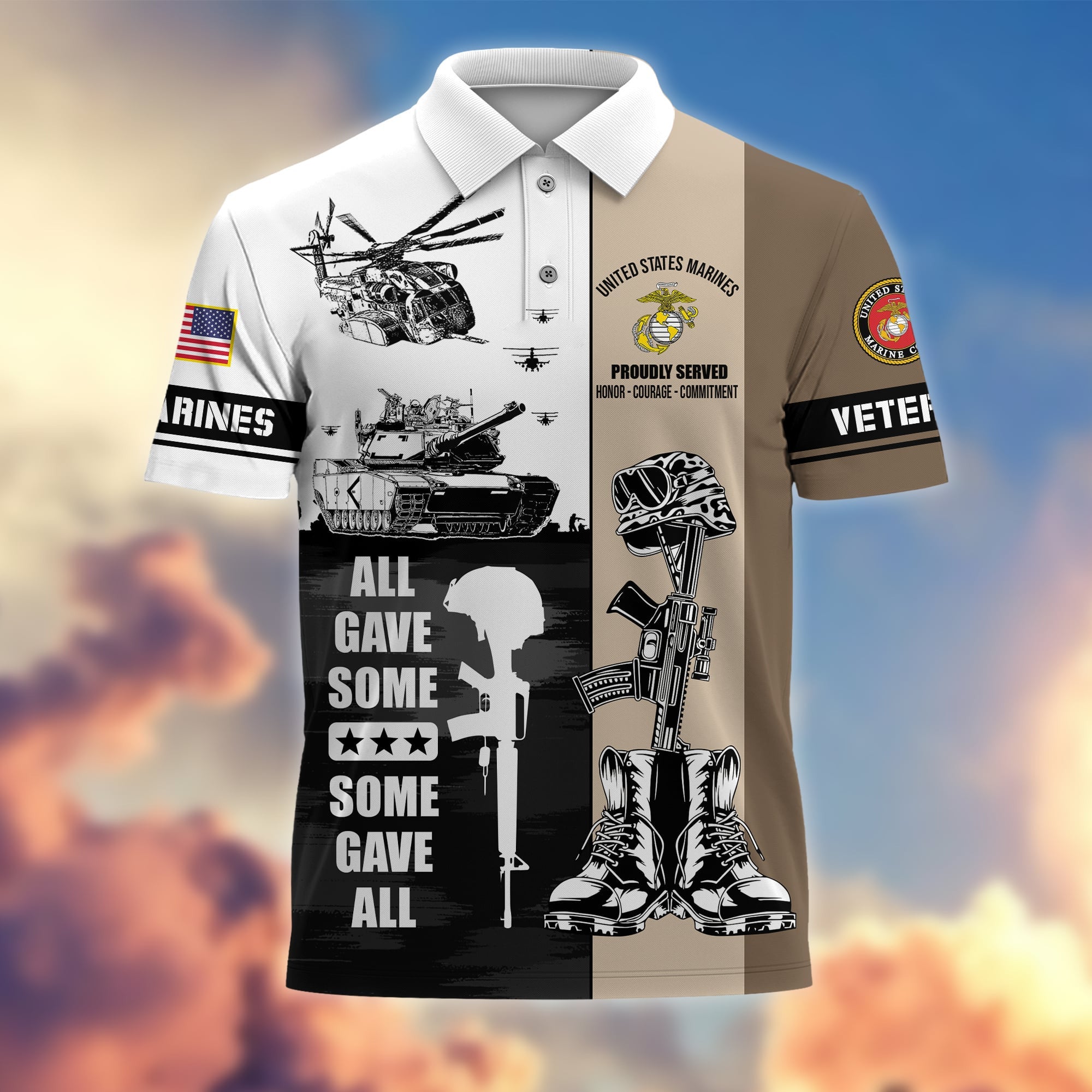 Premium All Gave Some Some Gave All US Veterans Polo Shirt