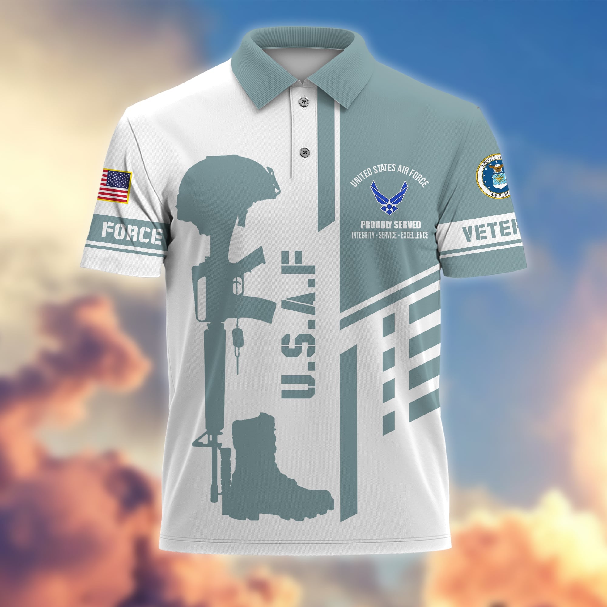 Premium Proudly Served US Veterans Polo Shirt